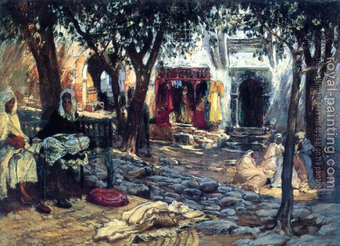 Frederick Arthur Bridgman : Idle Moments An Arab Courtyard